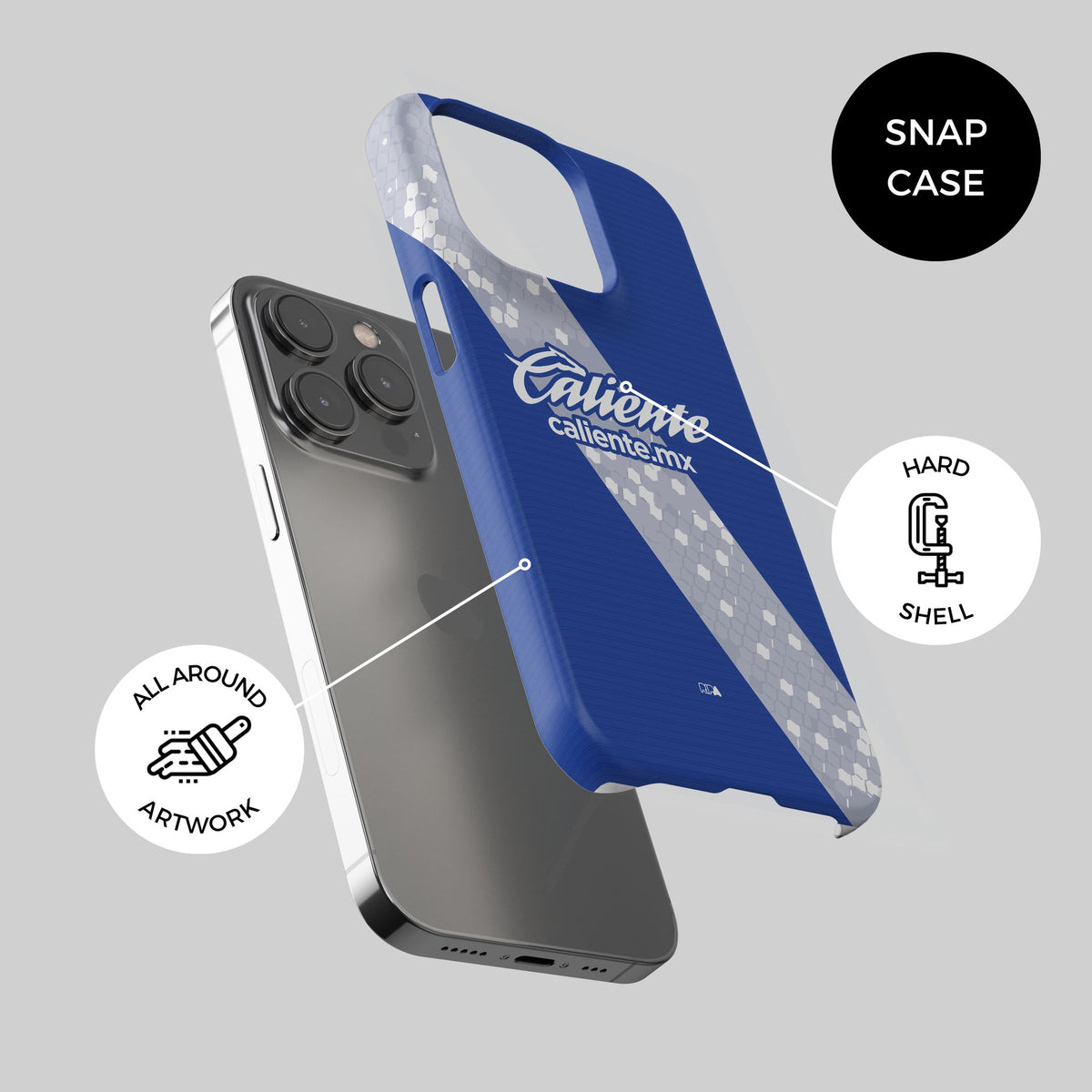 Phone case with the Puebla 2026-27 Away football shirt design by RIPA Football
