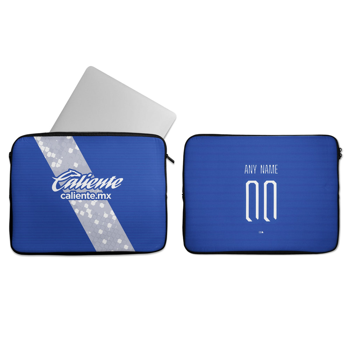 Laptop sleeve with the Puebla 2026-27 Away football shirt design by RIPA Football