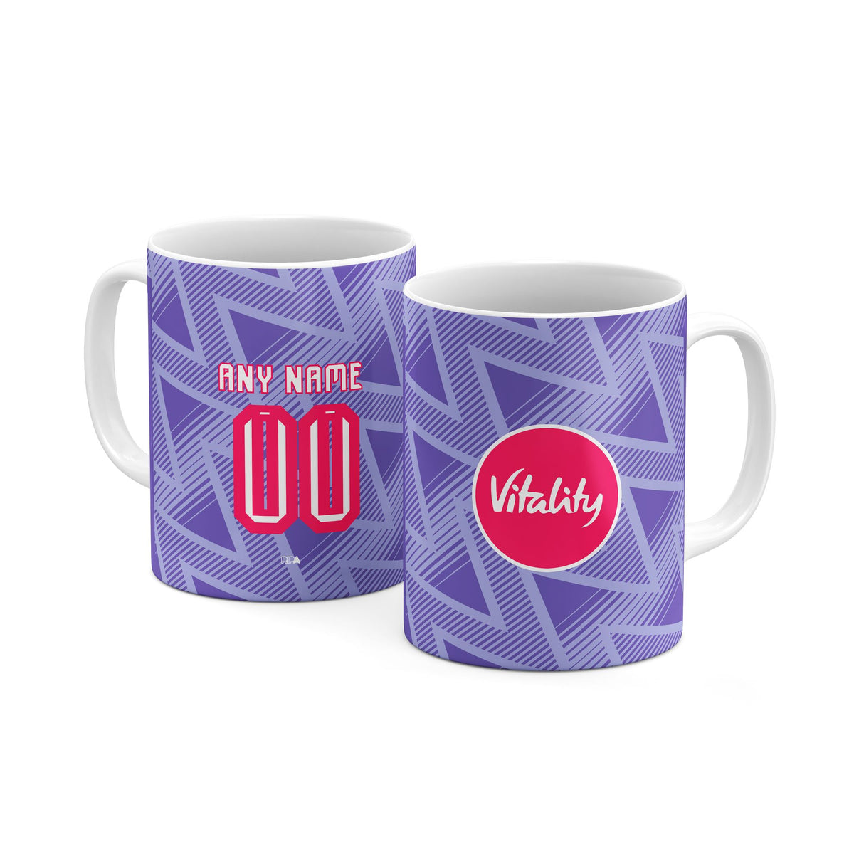 Mug with the Bournemouth 2026-27 Away football shirt design by RIPA Football