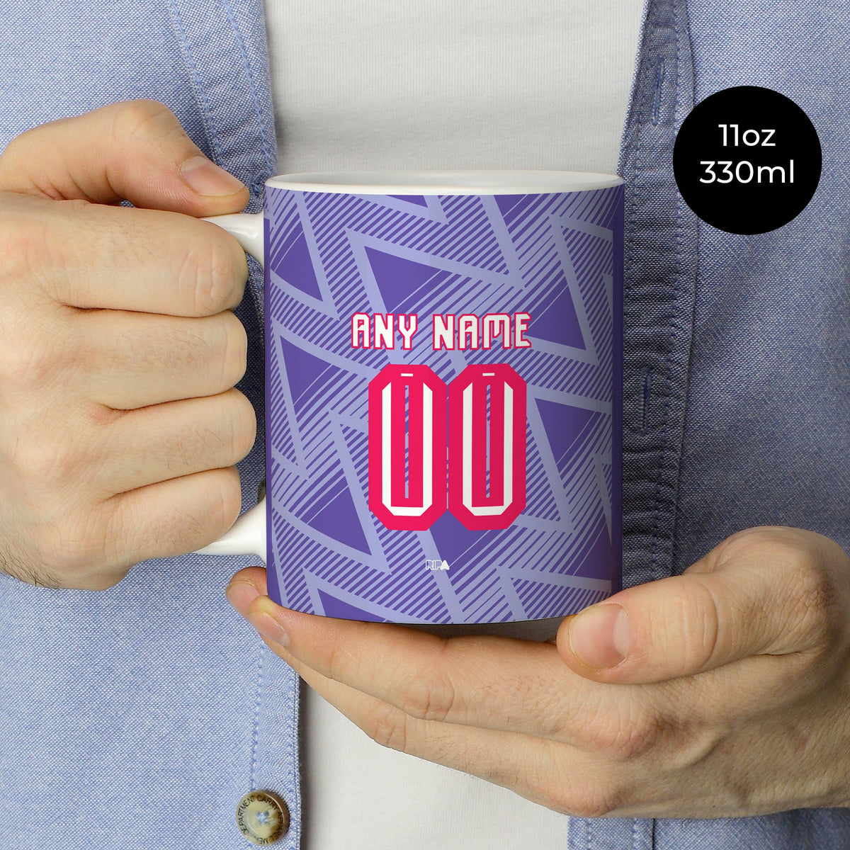 Mug with the Bournemouth 2026-27 Away football shirt design by RIPA Football