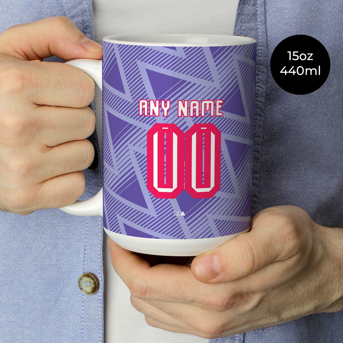 Mug with the Bournemouth 2026-27 Away football shirt design by RIPA Football