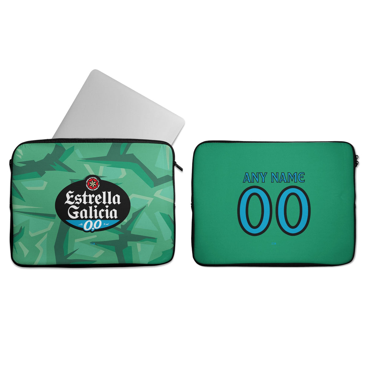 Laptop sleeve with the Celta Vigo 2026-27 Goalkeeper football shirt design by RIPA Football
