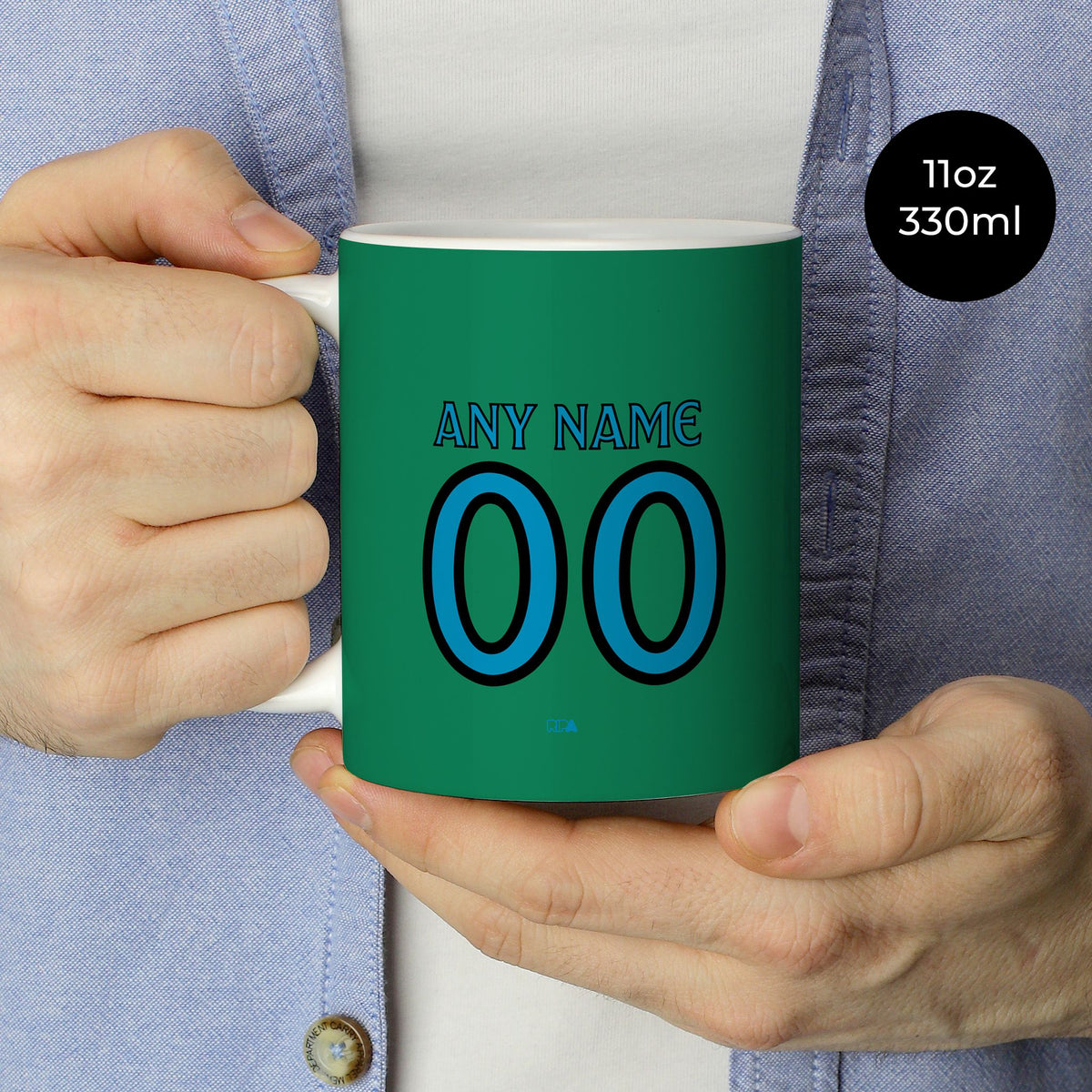 Mug with the Celta Vigo 2026-27 Goalkeeper football shirt design by RIPA Football
