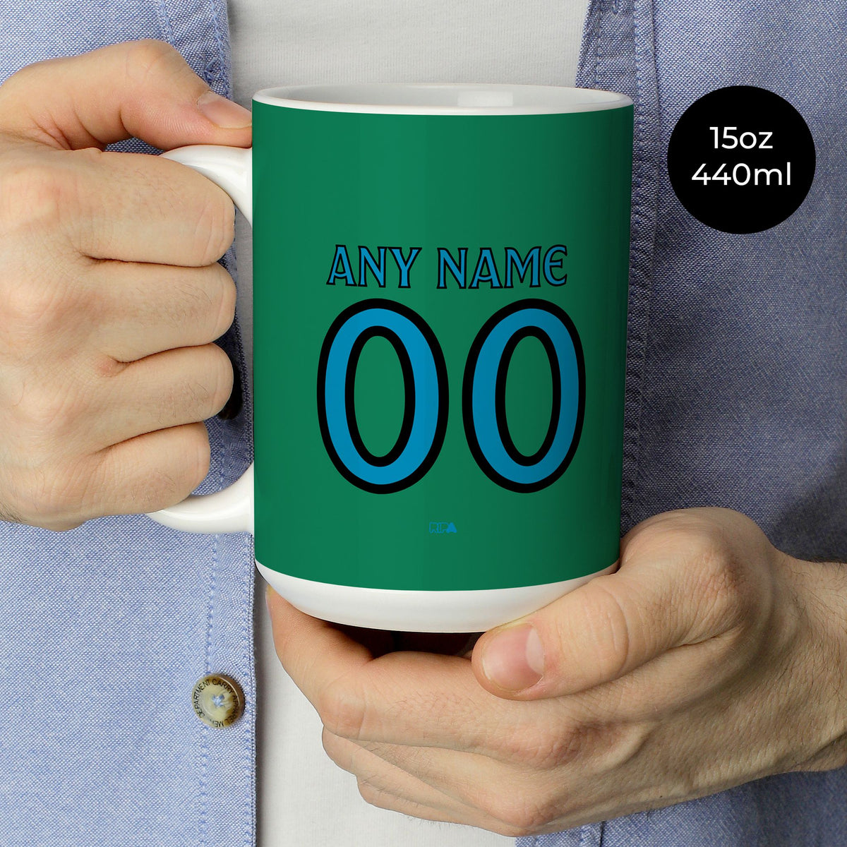 Mug with the Celta Vigo 2026-27 Goalkeeper football shirt design by RIPA Football