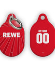 AirTag holder with the FC Köln 2024-25 Away football shirt design by RIPA Football