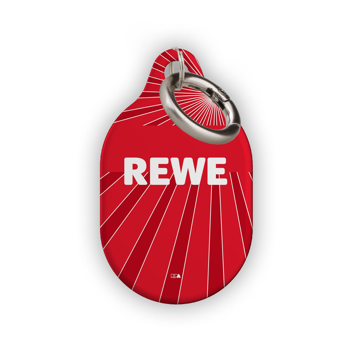 AirTag holder with the FC Köln 2024-25 Away football shirt design by RIPA Football