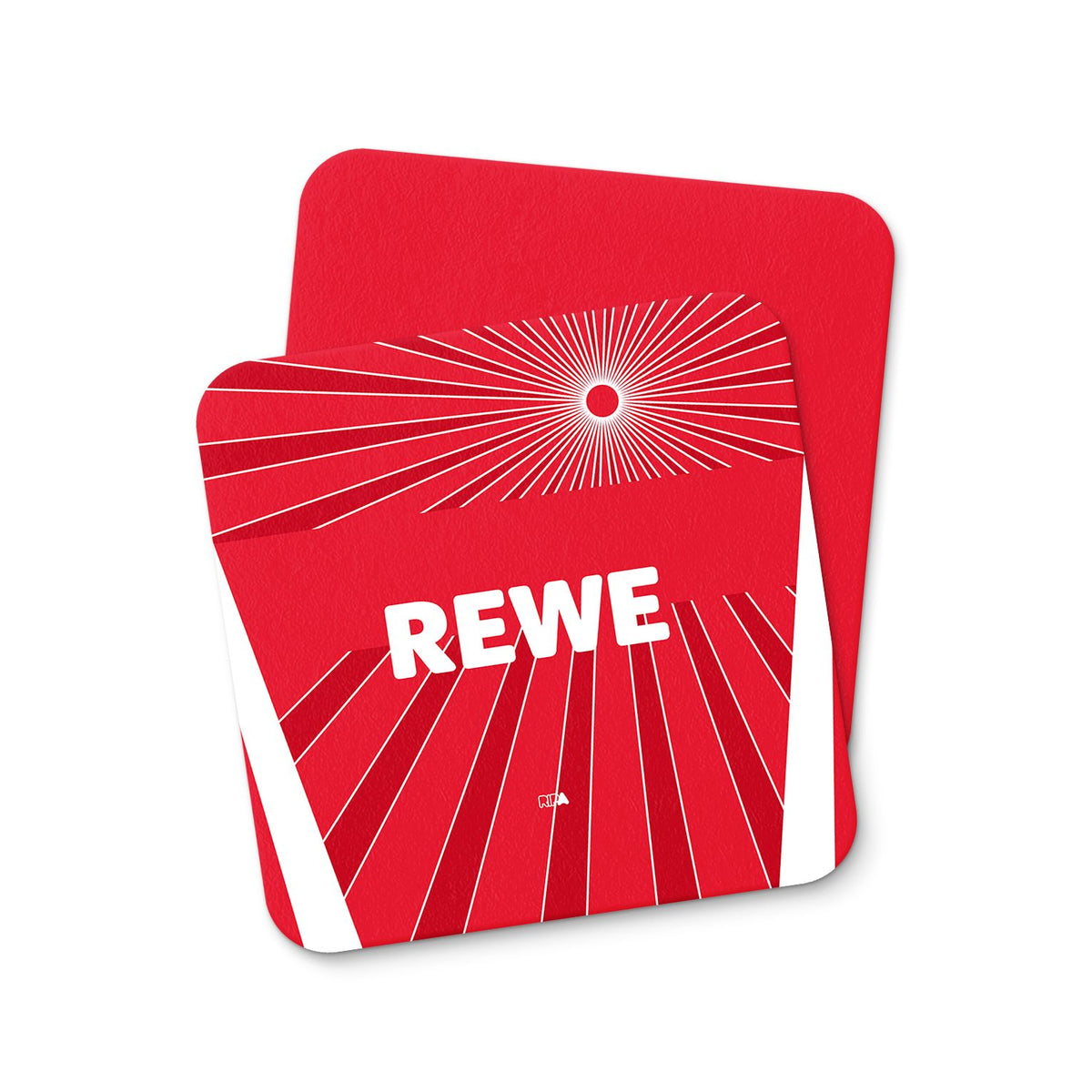 Coaster with the FC Köln 2024-25 Away football shirt design by RIPA Football