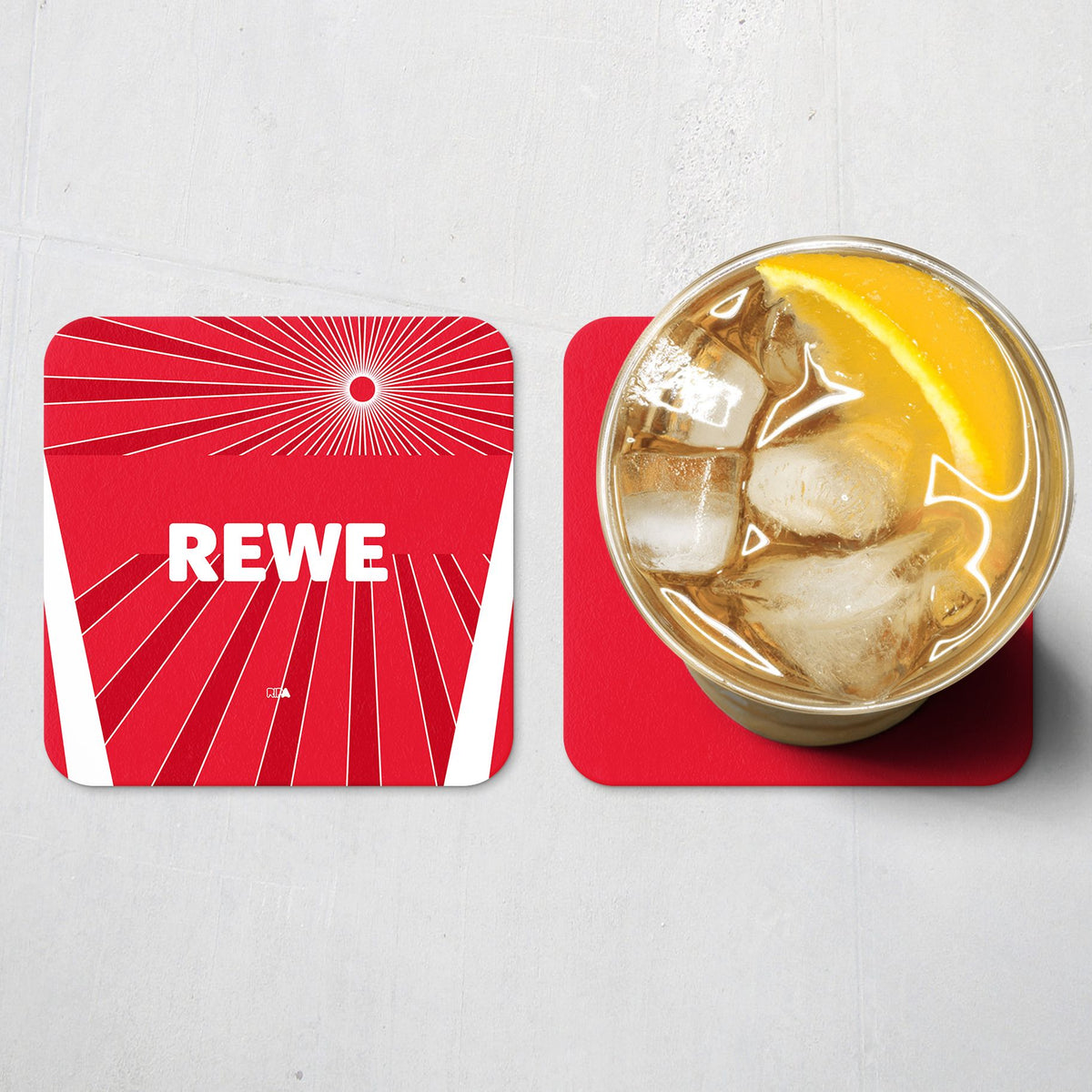 Coaster with the FC Köln 2024-25 Away football shirt design by RIPA Football