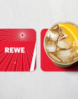 Coaster with the FC Köln 2024-25 Away football shirt design by RIPA Football