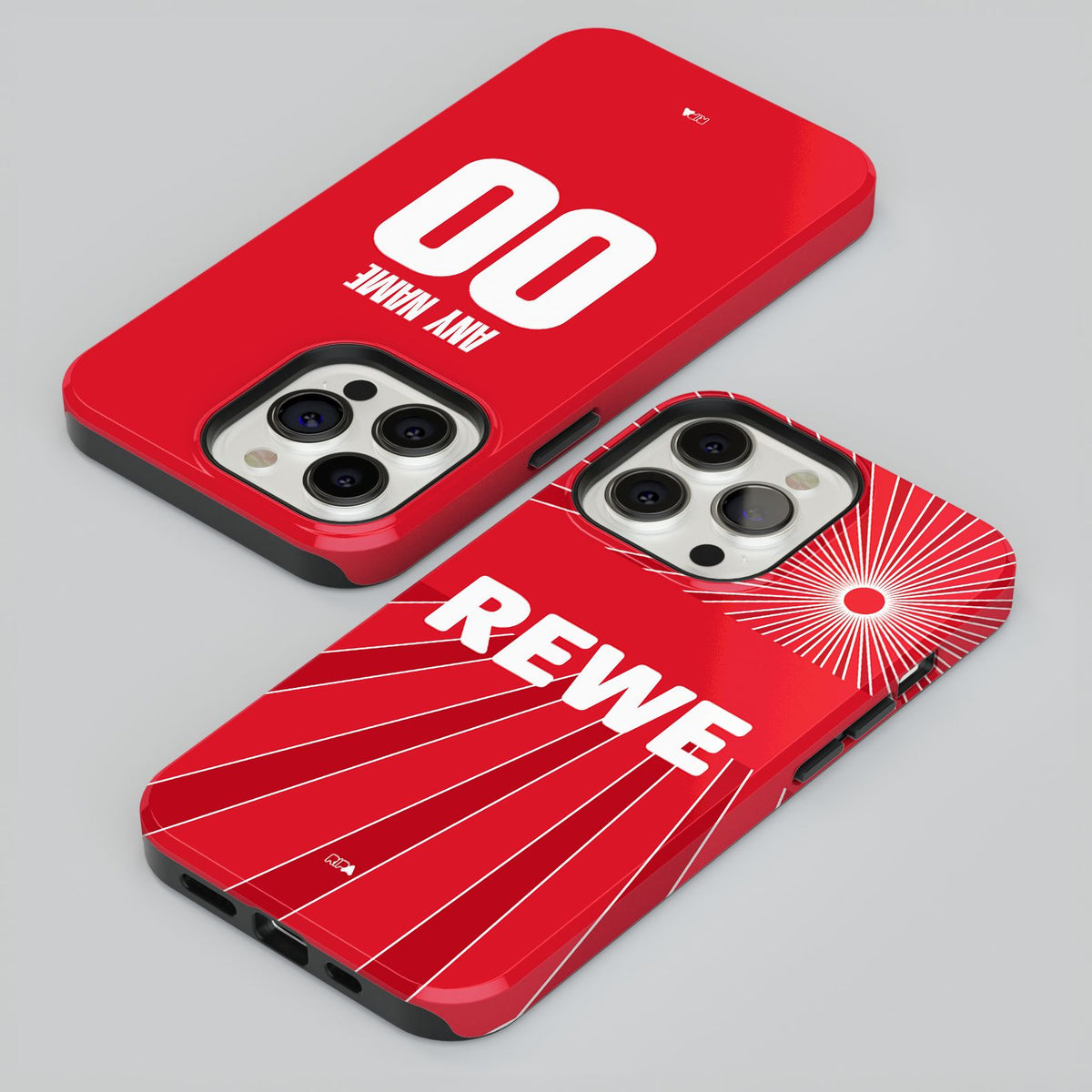 Phone case with the FC Köln 2024-25 Away football shirt design by RIPA Football