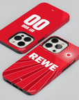 Phone case with the FC Köln 2024-25 Away football shirt design by RIPA Football