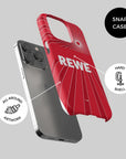 Phone case with the FC Köln 2024-25 Away football shirt design by RIPA Football
