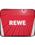 Laptop sleeve with the FC Köln 2024-25 Away football shirt design by RIPA Football