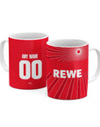 Mug with the FC Köln 2024-25 Away football shirt design by RIPA Football