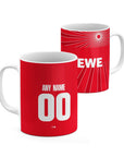 Mug with the FC Köln 2024-25 Away football shirt design by RIPA Football
