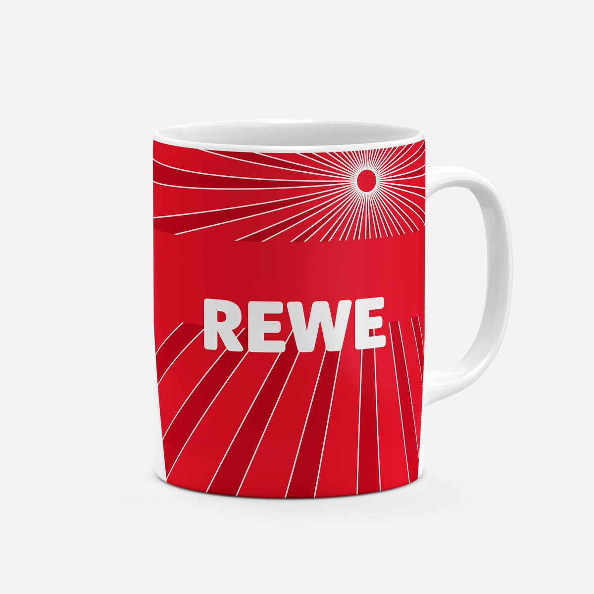 Mug with the FC Köln 2024-25 Away football shirt design by RIPA Football