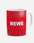Mug with the FC Köln 2024-25 Away football shirt design by RIPA Football