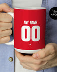 Mug with the FC Köln 2024-25 Away football shirt design by RIPA Football