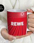 Mug with the FC Köln 2024-25 Away football shirt design by RIPA Football