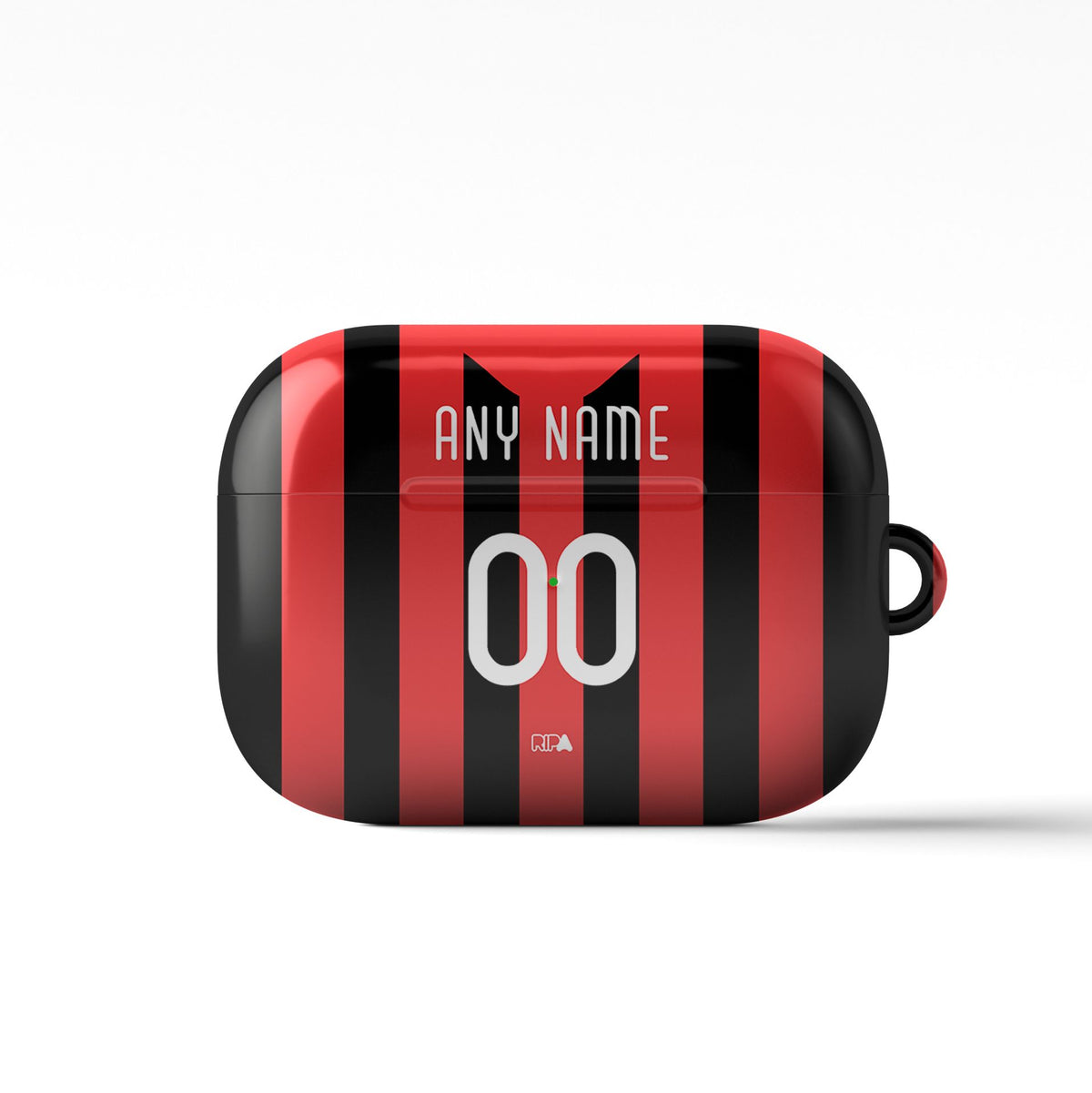 AirPods case with the AC Milan 2009-10 Home football shirt design by RIPA Football