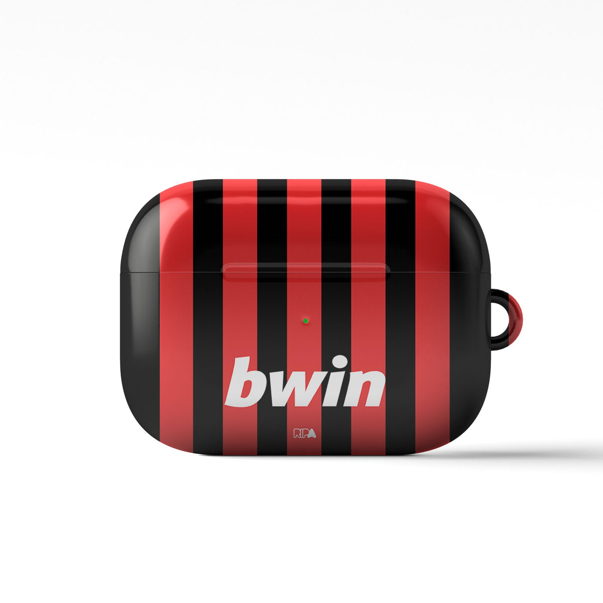 AirPods case with the AC Milan 2009-10 Home football shirt design by RIPA Football