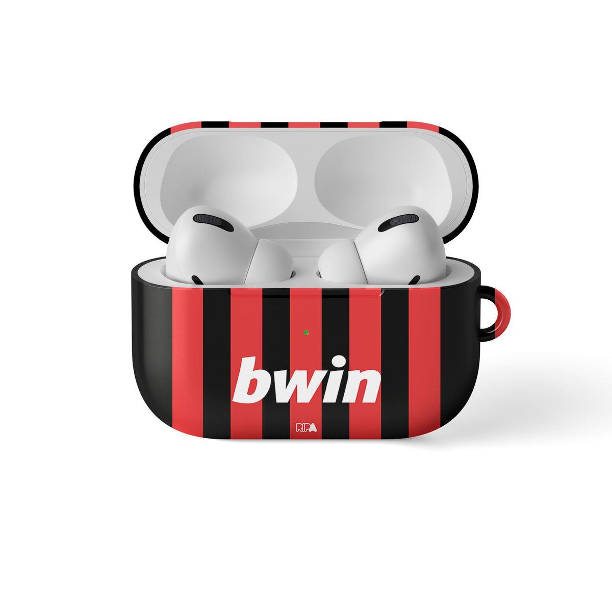 AirPods case with the AC Milan 2009-10 Home football shirt design by RIPA Football