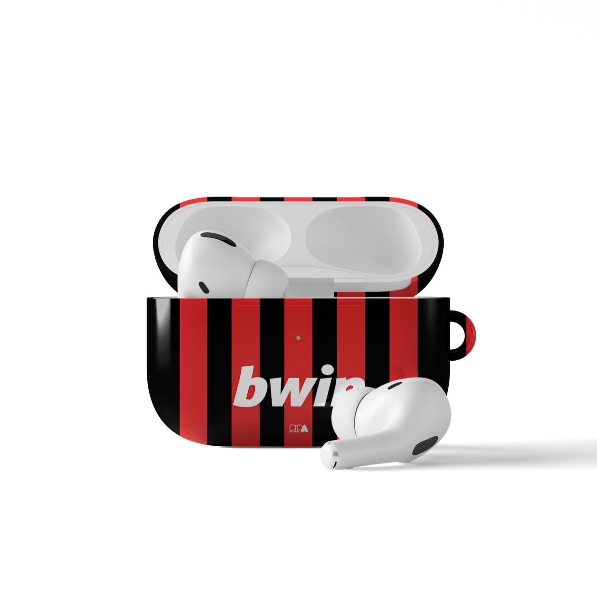 AirPods case with the AC Milan 2009-10 Home football shirt design by RIPA Football