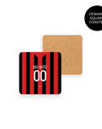 Coaster with the AC Milan 2009-10 Home football shirt design by RIPA Football