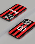 Phone case with the AC Milan 2009-10 Home football shirt design by RIPA Football