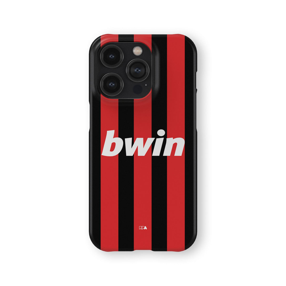 Phone case with the AC Milan 2009-10 Home football shirt design by RIPA Football