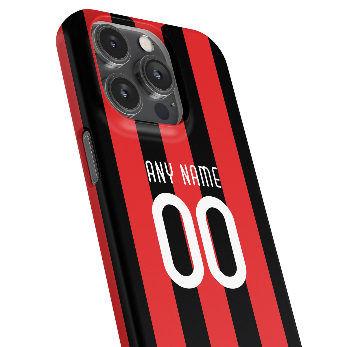Phone case with the AC Milan 2009-10 Home football shirt design by RIPA Football