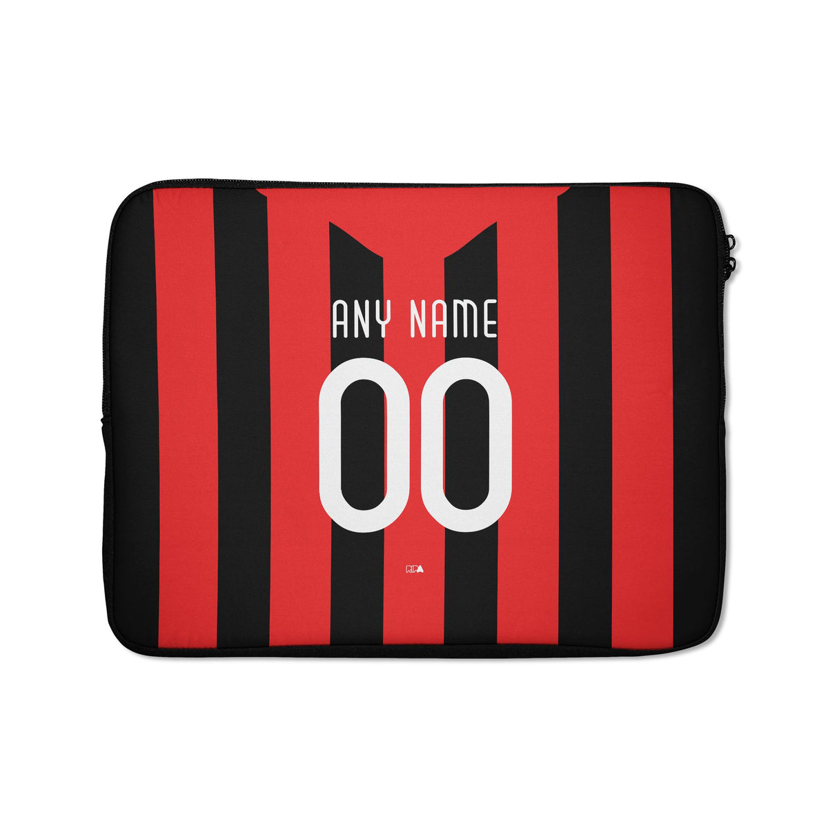 Laptop sleeve with the AC Milan 2009-10 Home football shirt design by RIPA Football