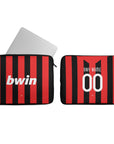 Laptop sleeve with the AC Milan 2009-10 Home football shirt design by RIPA Football