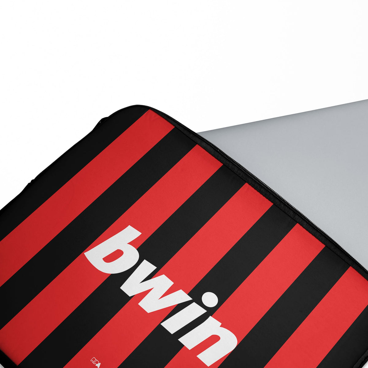 Laptop sleeve with the AC Milan 2009-10 Home football shirt design by RIPA Football