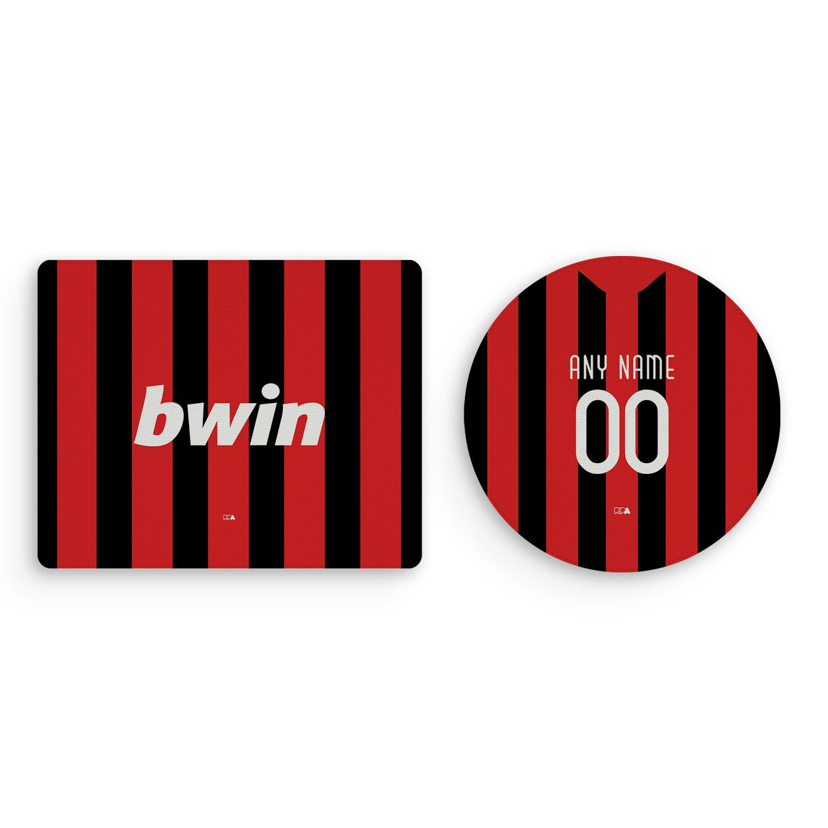 Mouse pad with the AC Milan 2009-10 Home football shirt design by RIPA Football