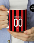 Mug with the AC Milan 2009-10 Home football shirt design by RIPA Football