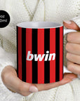 Mug with the AC Milan 2009-10 Home football shirt design by RIPA Football