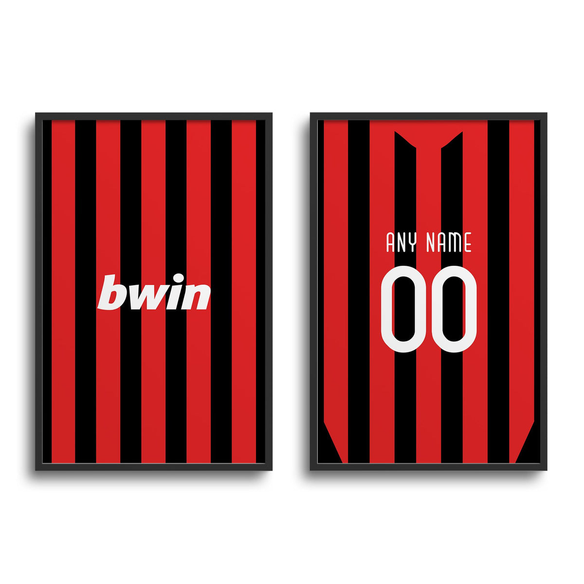 Print with the AC Milan 2009-10 Home football shirt design by RIPA Football