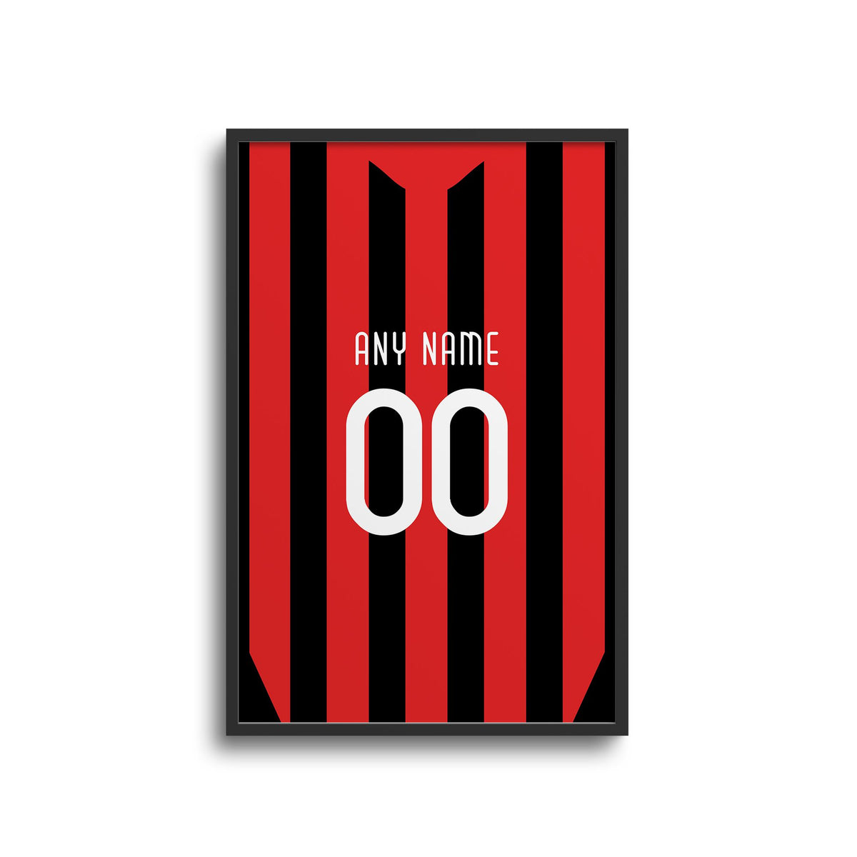 Print with the AC Milan 2009-10 Home football shirt design by RIPA Football