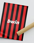 Print with the AC Milan 2009-10 Home football shirt design by RIPA Football