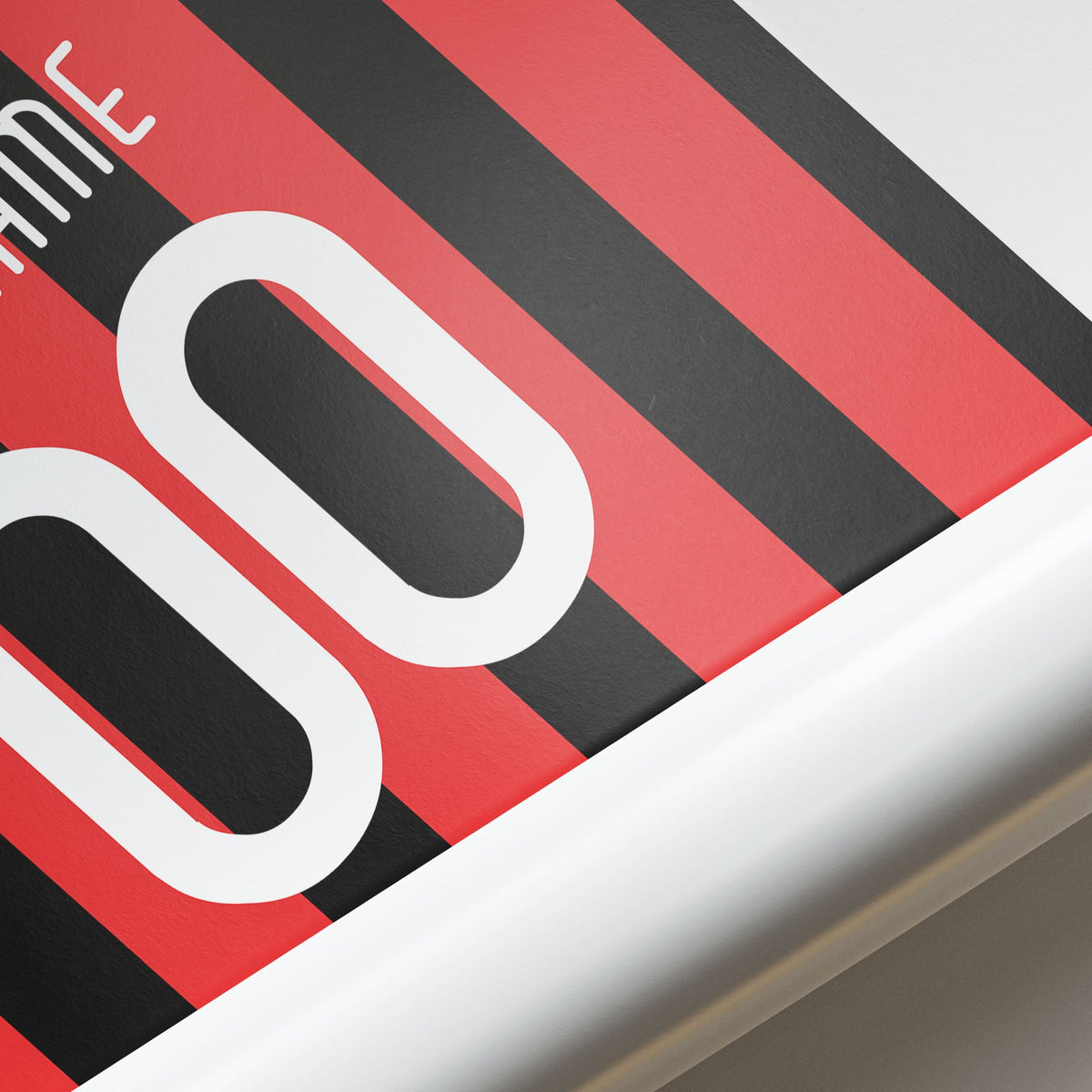 Print with the AC Milan 2009-10 Home football shirt design by RIPA Football