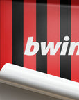 Print with the AC Milan 2009-10 Home football shirt design by RIPA Football