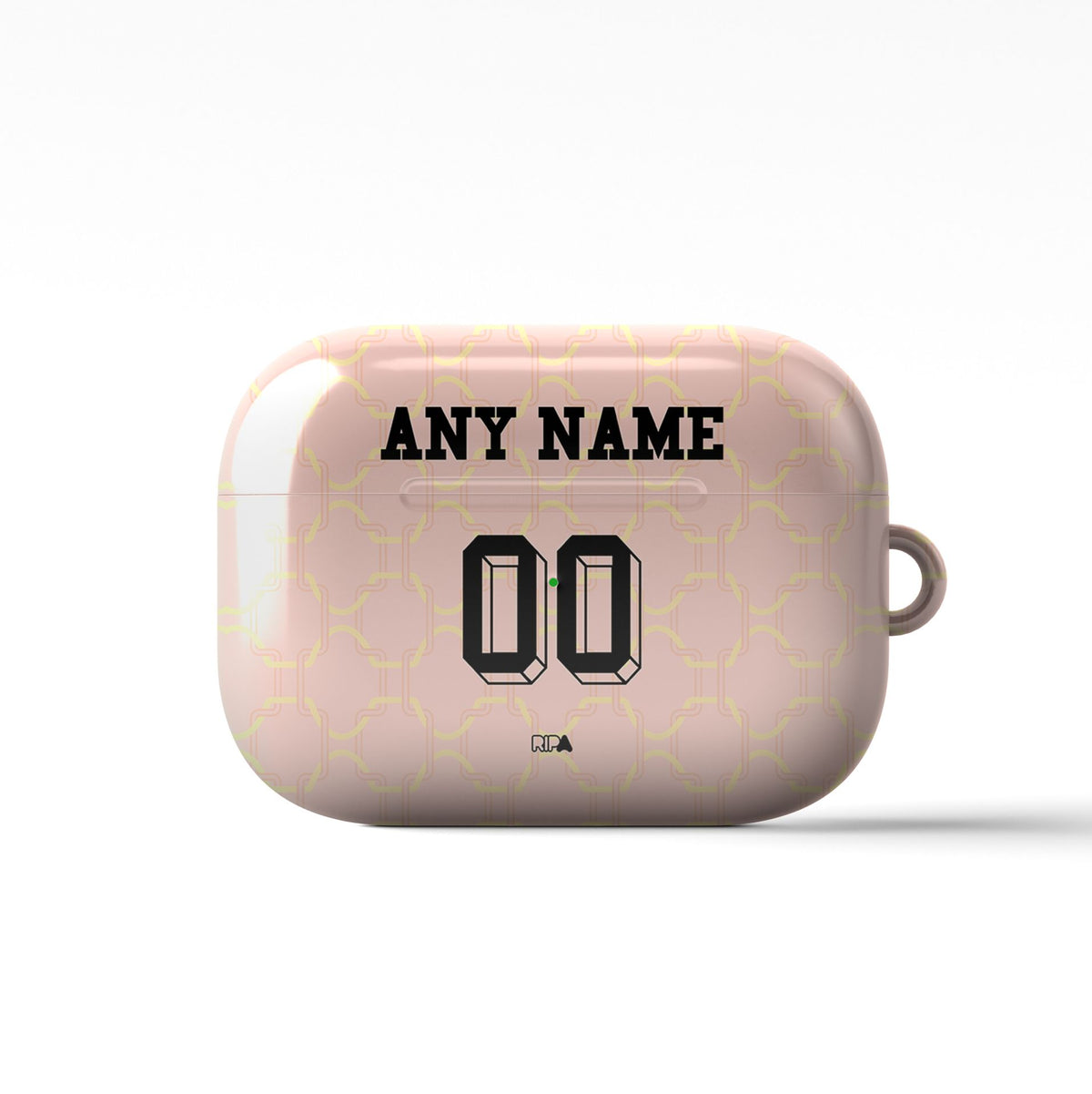AirPods case with the AC Milan 2025-26 Prematch football shirt design by RIPA Football
