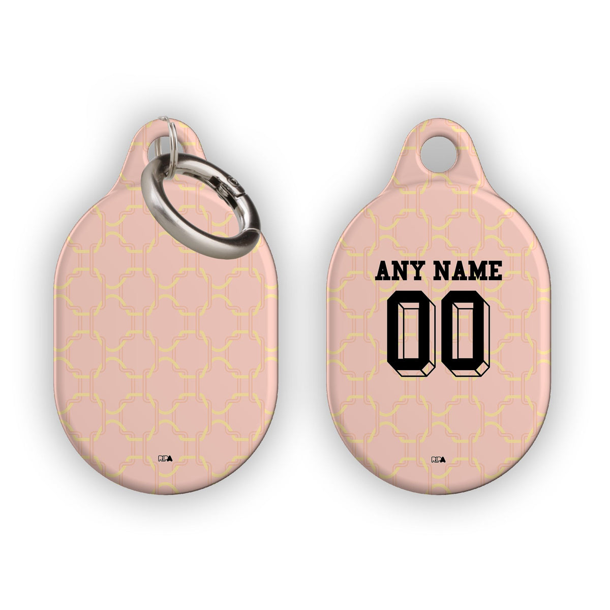 AirTag holder with the AC Milan 2025-26 Prematch football shirt design by RIPA Football