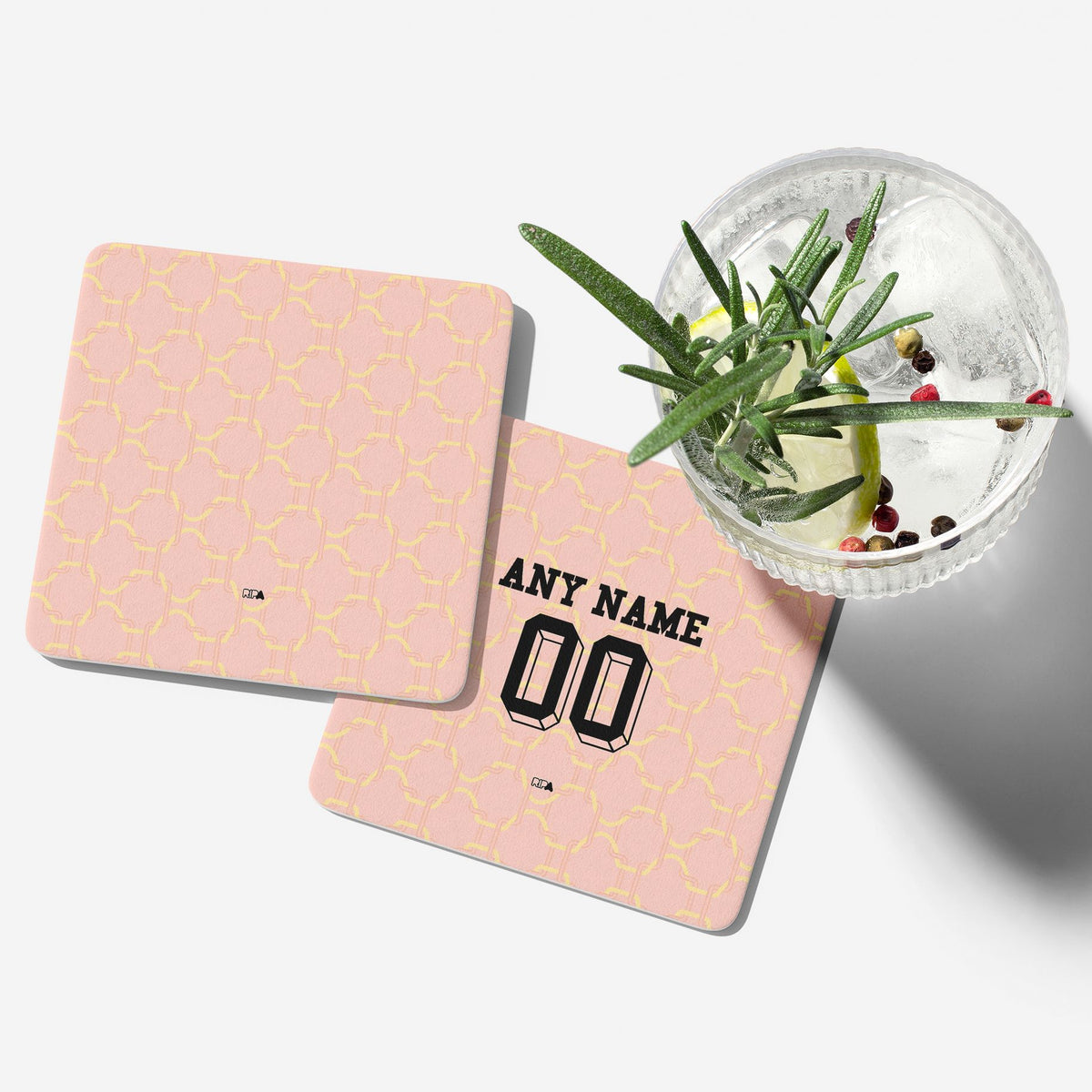 Coaster with the AC Milan 2025-26 Prematch football shirt design by RIPA Football