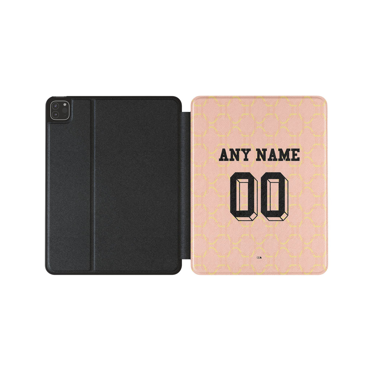 iPad case with the AC Milan 2025-26 Prematch football shirt design by RIPA Football