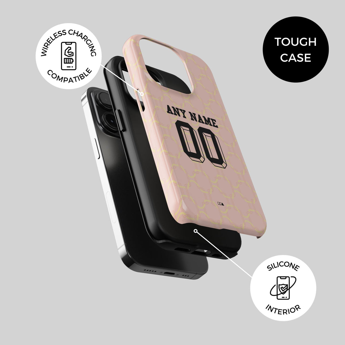 Phone case with the AC Milan 2025-26 Prematch football shirt design by RIPA Football