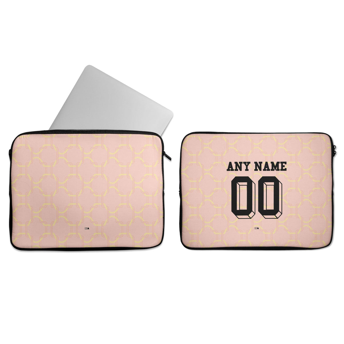 Laptop sleeve with the AC Milan 2025-26 Prematch football shirt design by RIPA Football