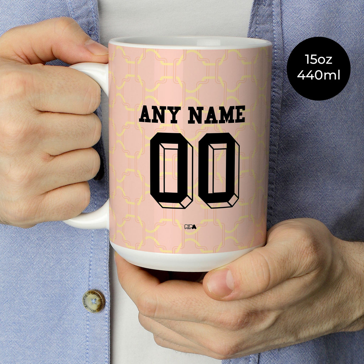 Mug with the AC Milan 2025-26 Prematch football shirt design by RIPA Football