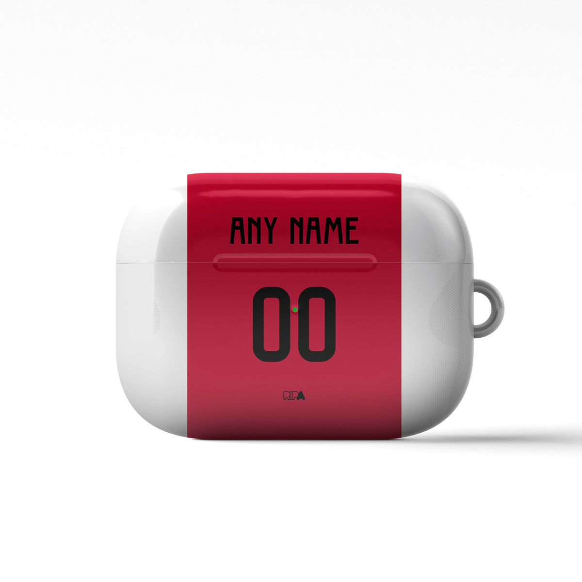 AirPods case with the Ajax 2024-25 Home football shirt design by RIPA Football